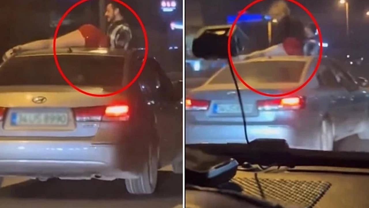 Trafikte görenleri şaşkına çeviren twerk görüntüsü